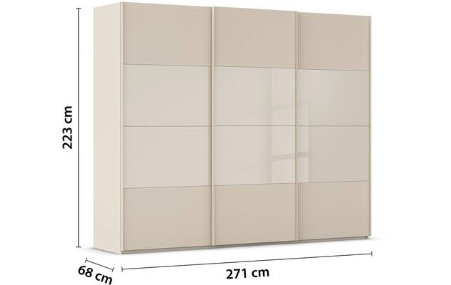 Goossens kledingkast finca combi glans mat glas bruin hoogwaardig meubelplaat - 8244404-{merk}-finca-combi-sts-bruin-schuifdeuren-03